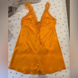 Zara Vibrant Orange Satin Chemise